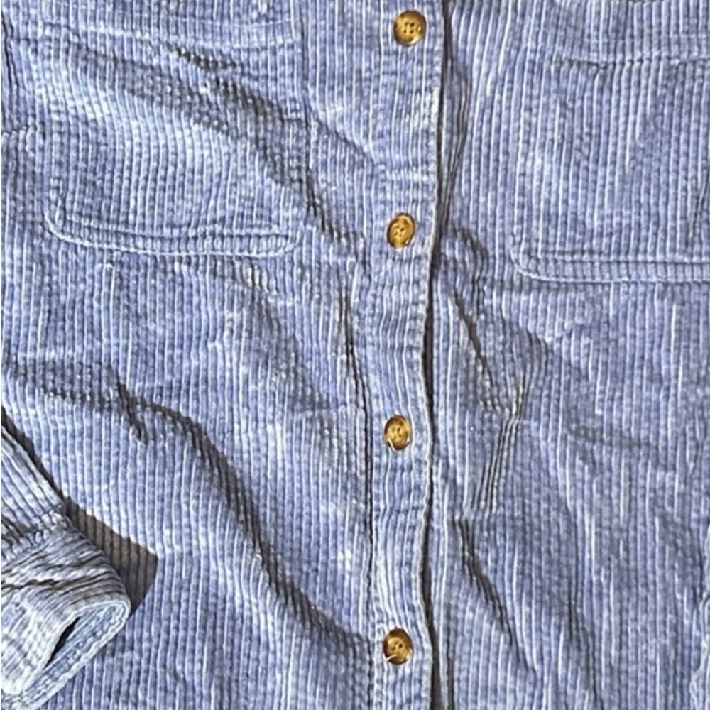 L.L.Bean Women’s Corduroy Shirt Jacket Shacket Blue 100% Cotton – Size Large - Picture 2 of 7